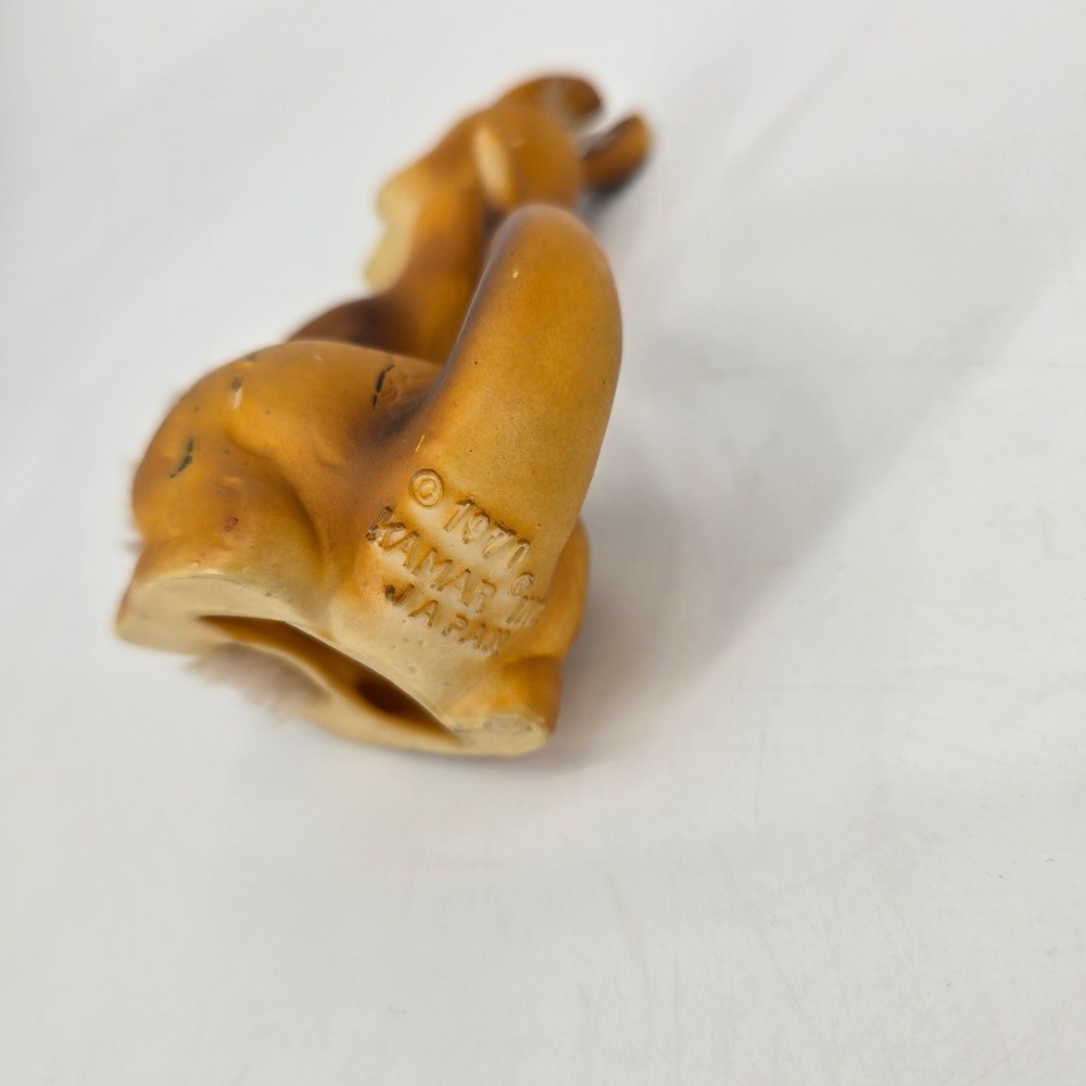 Vintage 1970 Kamar Japan Kangaroo Joey Figurine Faux Fur Big Eye Kitsch - Picture 5 of 6